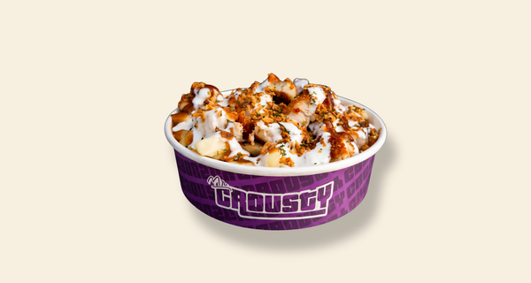 Poutine Crousty — frites, fromage en grains et poulet panko, Mr Crousty